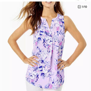 Lilly Pulitzer Women's Sleeveless Floral Tank Top, Size Small